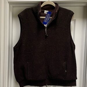 Pendleton Dark Brown Wool Reversible Vest Size X- Large